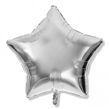 Balon gwiazdka 25 cm / foliowy / srebrny Balon gwiazdka 25 cm / foliowy / srebrny
