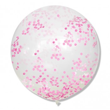 Balon przeźroczysty 90 cm / konfetti pastelowe różowe 25 szt. Balon przeźroczysty 90 cm / konfetti pastelowe różowe 25 szt.