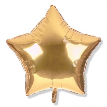 Balon gwiazdka 25 cm / foliowy / platynowe złoto Balon gwiazdka 25 cm / foliowy / platynowe złoto