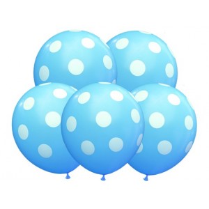 Balon urodzinowy/grochy niebieski 100 szt.