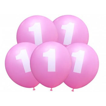 Balon urodzinowy / "1" różowy 100 szt.