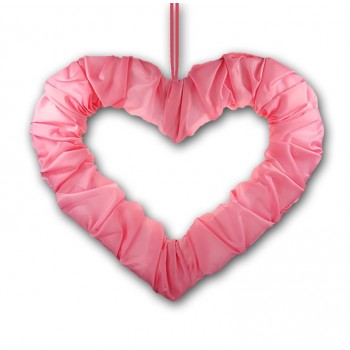 Serce z tasiemką różowe 50 cm