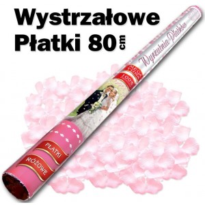 Wystrzałowe konfetti / wyrzutnia płatków 80 cm (różowe)