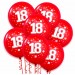 Balon urodzinowy / "18" czerwony 100 szt.