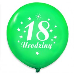 Balon urodzinowy NAPIS / "18" zielony 100 szt.