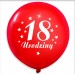 Balon urodzinowy NAPIS / "18" czerwony 100 szt.