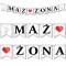 Baner chorągiewki MĄŻ ŻONA / serduszko