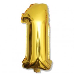 Balon cyfra złota "1" 40 cm