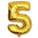Balon cyfra złota "5"