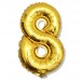 Balon cyfra złota "8"