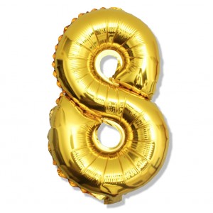 Balon cyfra złota "8" 40 cm
