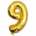 Balon cyfra złota "9" 40 cm