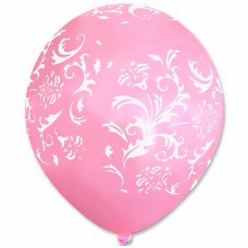 Balon / różowy w białe wzorki 100 szt.