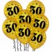 Balon urodzinowy / "30" metaliczny złoty 100 szt.