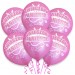 Balon Wieczór Panieński / perłowy, rogi, różowy, biały nadruk