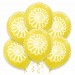 Balon żółty / białe kwiatki 100 szt.