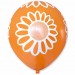 Balon pomarańczowy / białe kwiatki 100 szt.