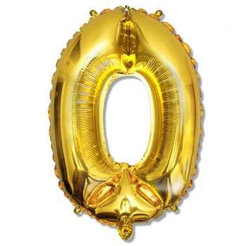 Balon cyfra złota "0" 75 cm