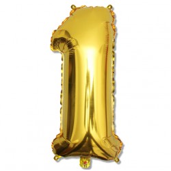 Balon cyfra złota "1" 75 cm