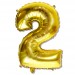 Balon cyfra złota "2" 75 cm