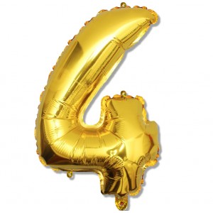 Balon cyfra złota "4" 75 cm