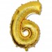 Balon cyfra złota "6" 75 cm