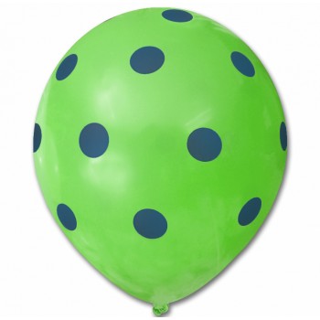 Balon zielony / niebieskie kropy 100 szt.