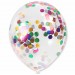 Balon przeźroczysty / konfetti kolorowe 100 szt.