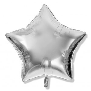 Balon gwiazdka 25 cm / foliowy / srebrny