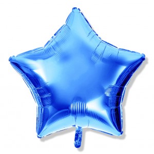 Balon gwiazdka 25 cm / foliowy / niebieski