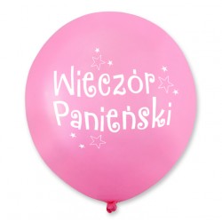 Balon Wieczór Panieński / różowy, biały nadruk