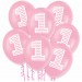 Balon urodzinowy "1" różowy 100 szt.