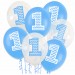 Balon urodzinowy przeźroczysty / "1" niebieska 100 szt.