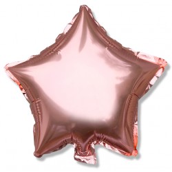 Balon gwiazdka 25 cm / foliowy / różowe złoto