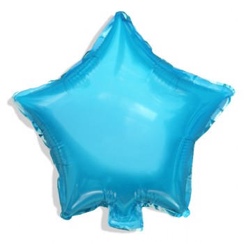 Balon gwiazdka 25 cm / foliowy / j. niebieski / pudrowy