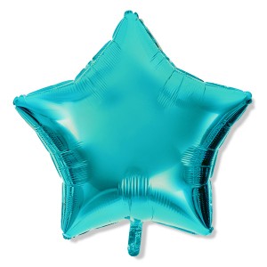 Balon gwiazdka 45 cm / foliowy / niebieski  Tiffany