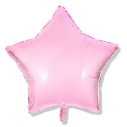 Balon gwiazdka 45 cm / foliowy  / różowy, pastelowy pudrowy
