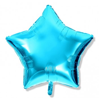 Balon gwiazdka 25 cm / foliowy / j. niebieski metaliczny