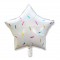 Balon gwiazdka 45 cm / foliowy / kolorowe konfetti