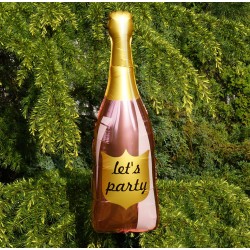 Balon szampan z napisem 105 cm / rose gold / różowe złoto / foliowy