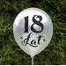 Balon urodzinowy / "18 lat" metaliczny biały 100 szt.