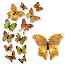 Motylki 3D PCV /12 szt. jesienne