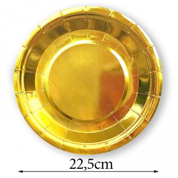 Talerzyk/talerzyki złoty / gold 22,5 cm / 10 szt.