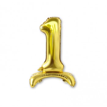 Balon cyfra złota /stojąca "1" 40 cm