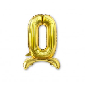 Balon cyfra złota /stojąca "0" 40 cm
