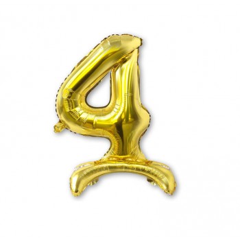 Balon cyfra złota /stojąca "4" 40 cm